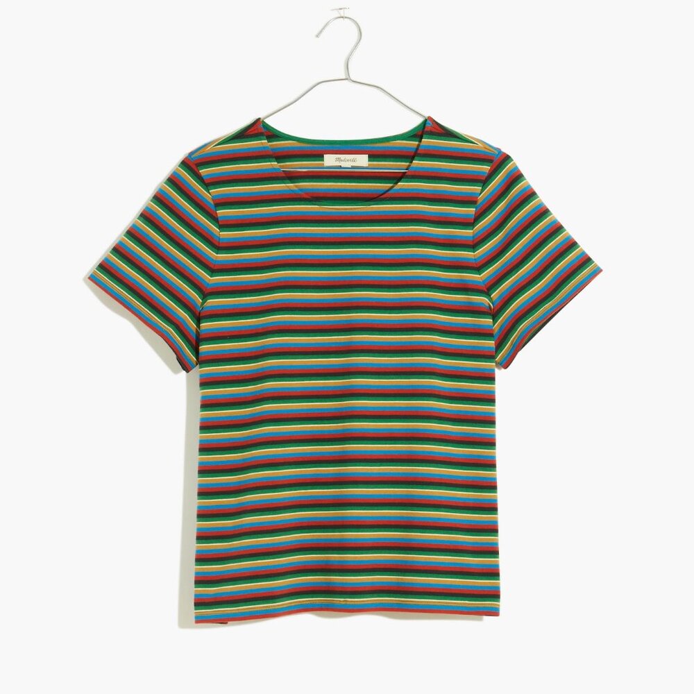 Madewell Lux Heavy Weight Crop Tee In Mathis Stripe